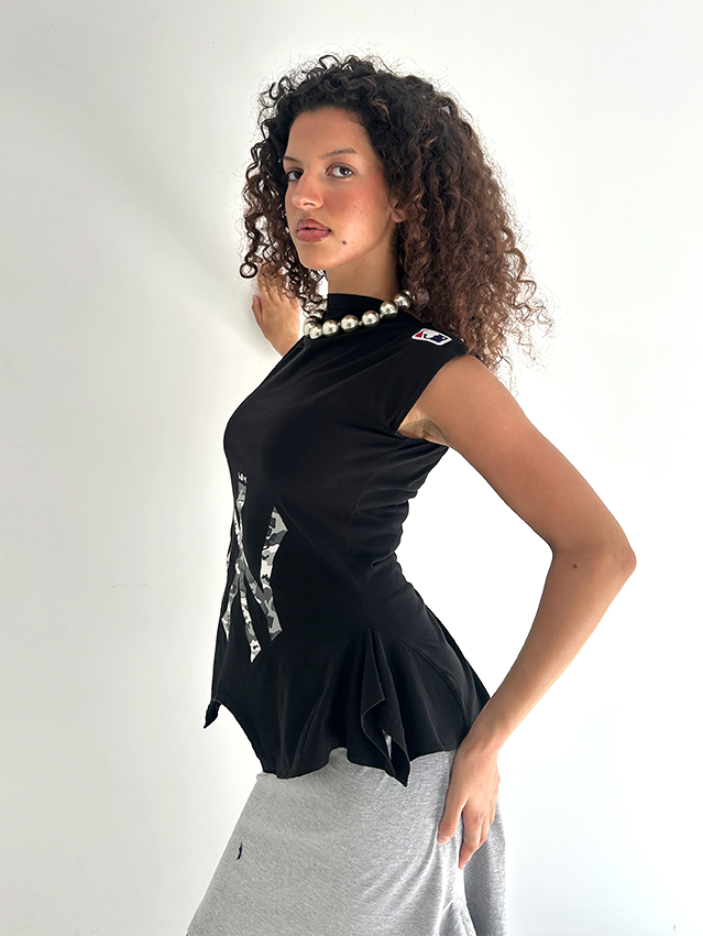 Black Camo NY 180 Top - Size S