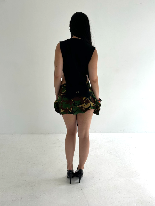 Camo Mini T-Skirt - Size S