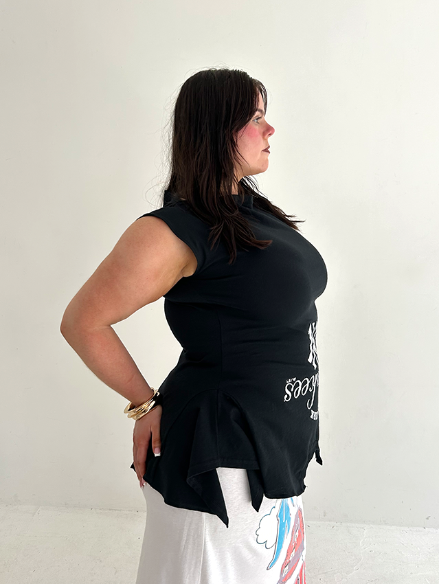Black/white NY 180 Top - Size XL
