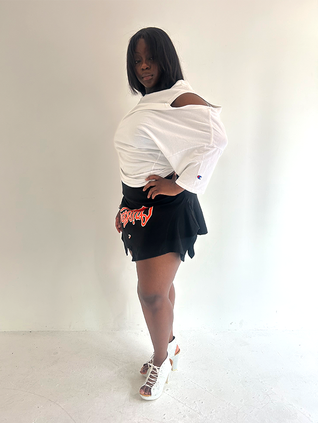 Black Bball Mini T-skirt - Size L