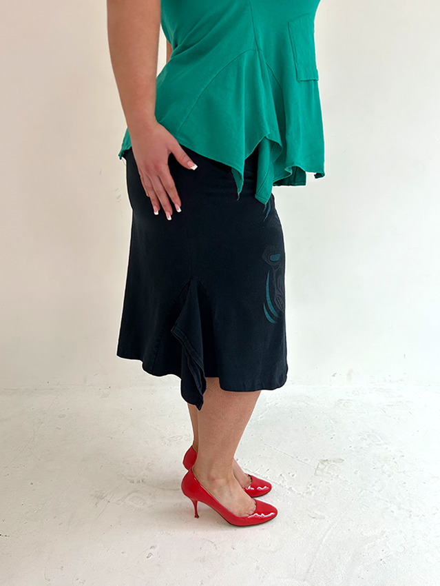 Black/ Teal Swirl T-skirt - Size XXL