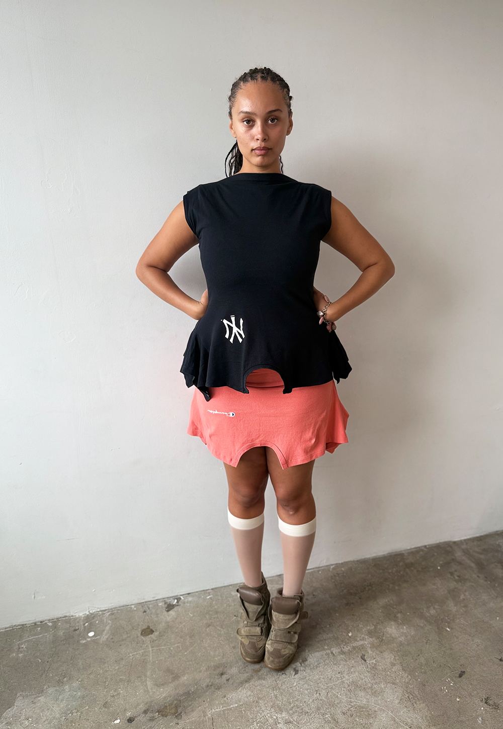 Coral pink Champion Mini T-skirt - Size L