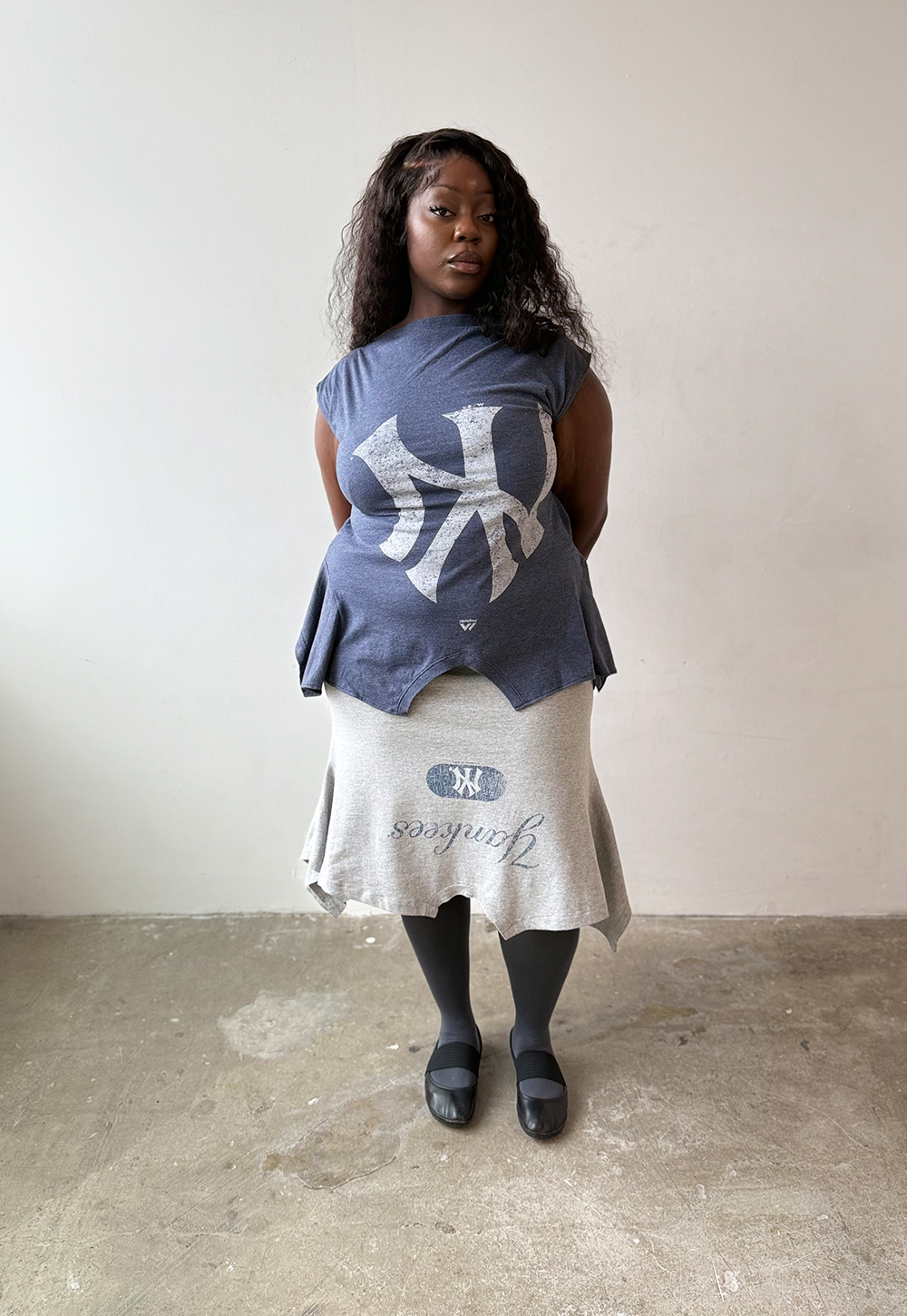 Grey Faded Yankees T-skirt - Size XL
