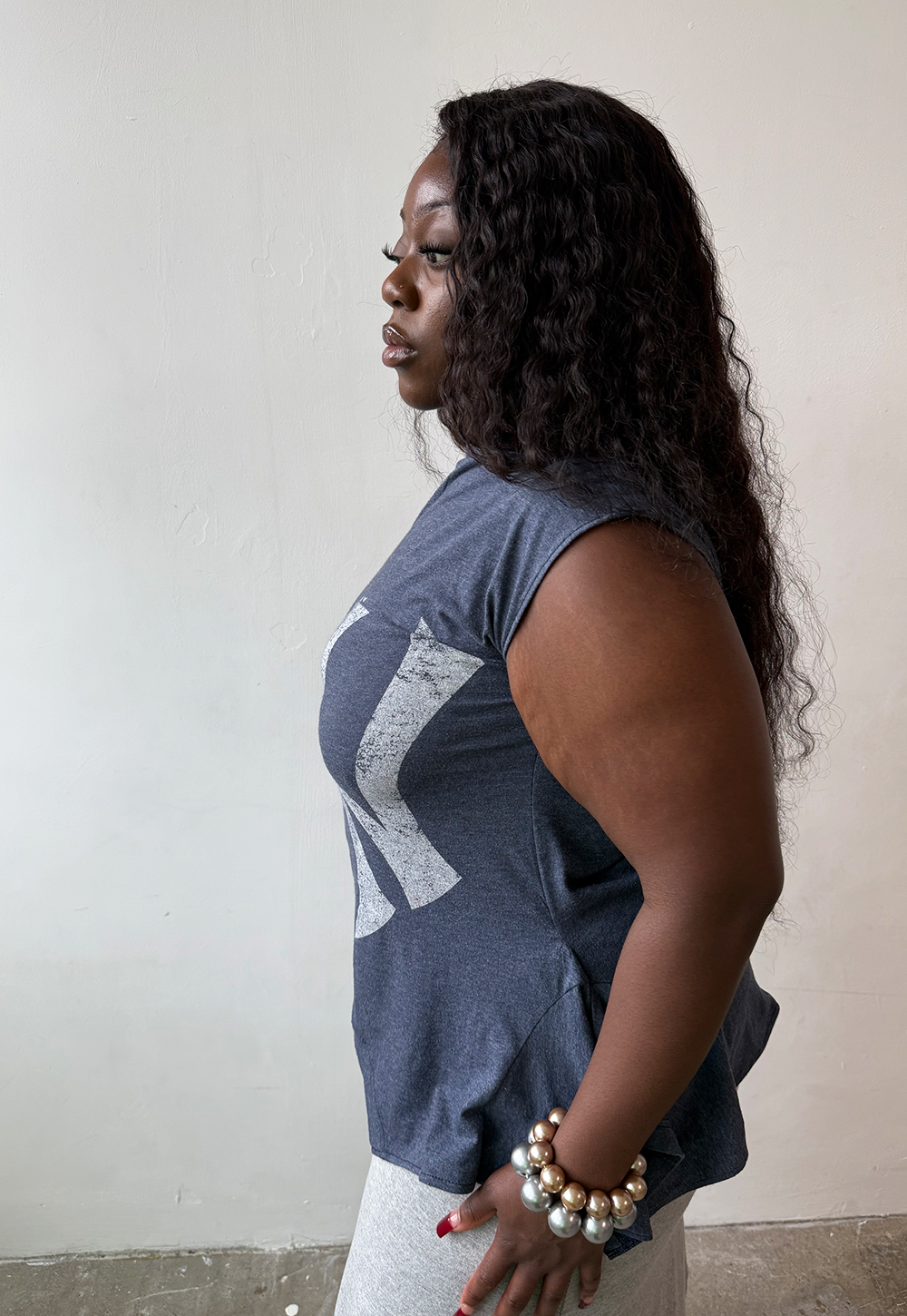 Blue/grey NY 180 Top - Size XL