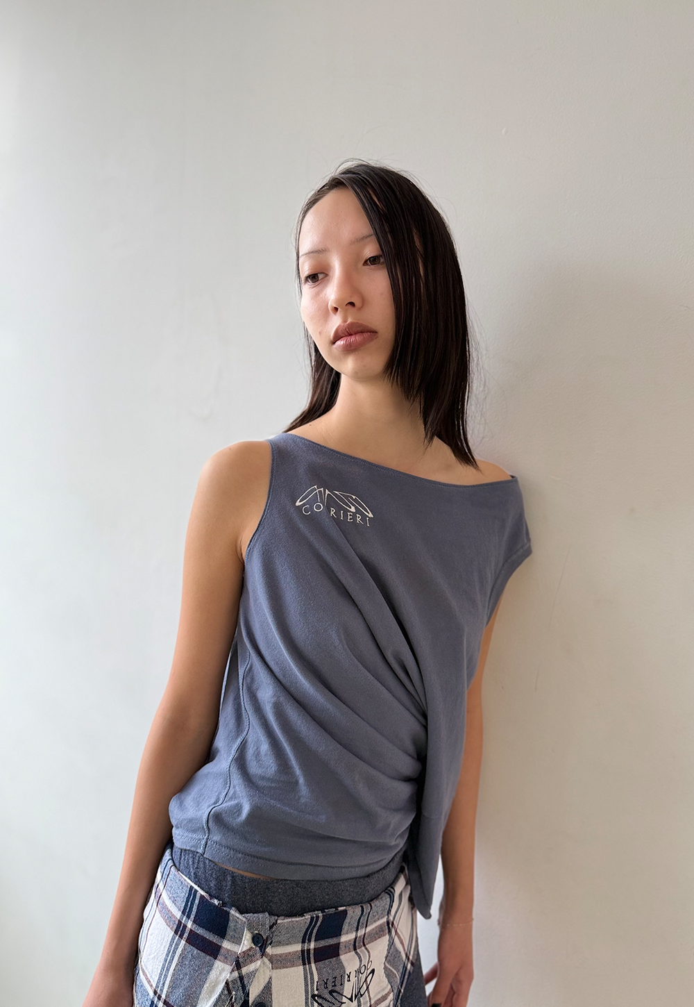 Blue/grey Shift Top - Size S