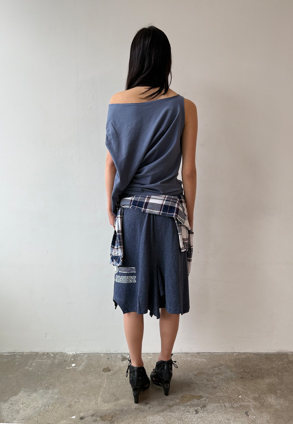 Blue/grey Shift Top - Size S