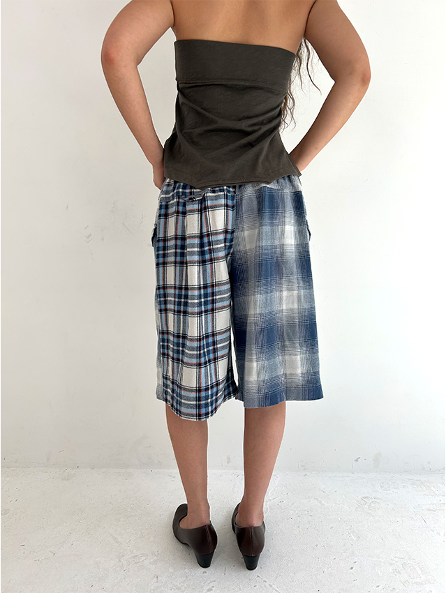 Blue/White Check Shorts - Size S