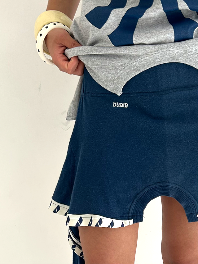 Blue/white LS Mini T-skirt - Size XS