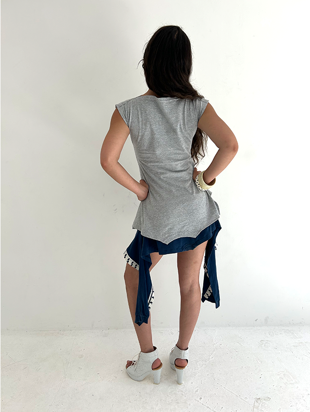 Blue/white LS Mini T-skirt - Size XS