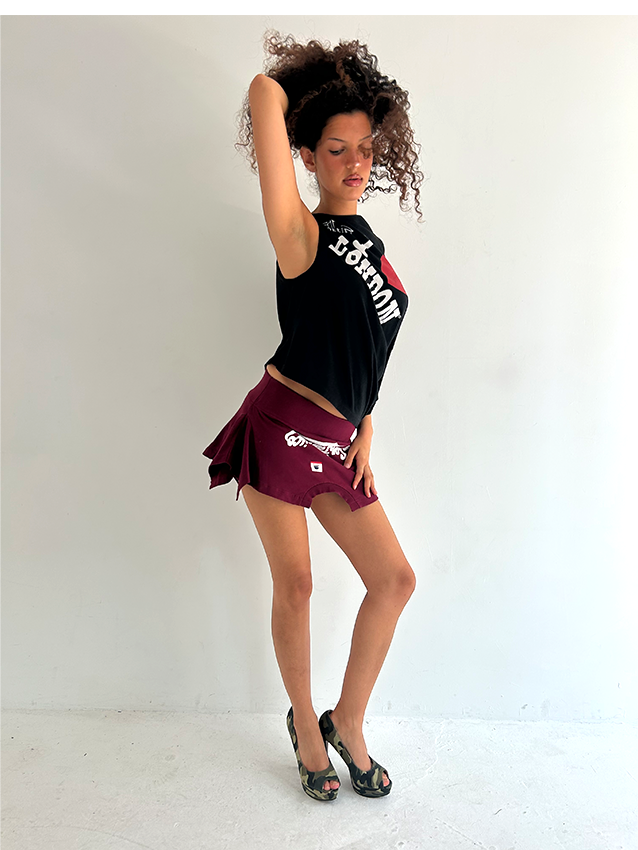 Burgundy San Fran Mini T-Skirt - Size S