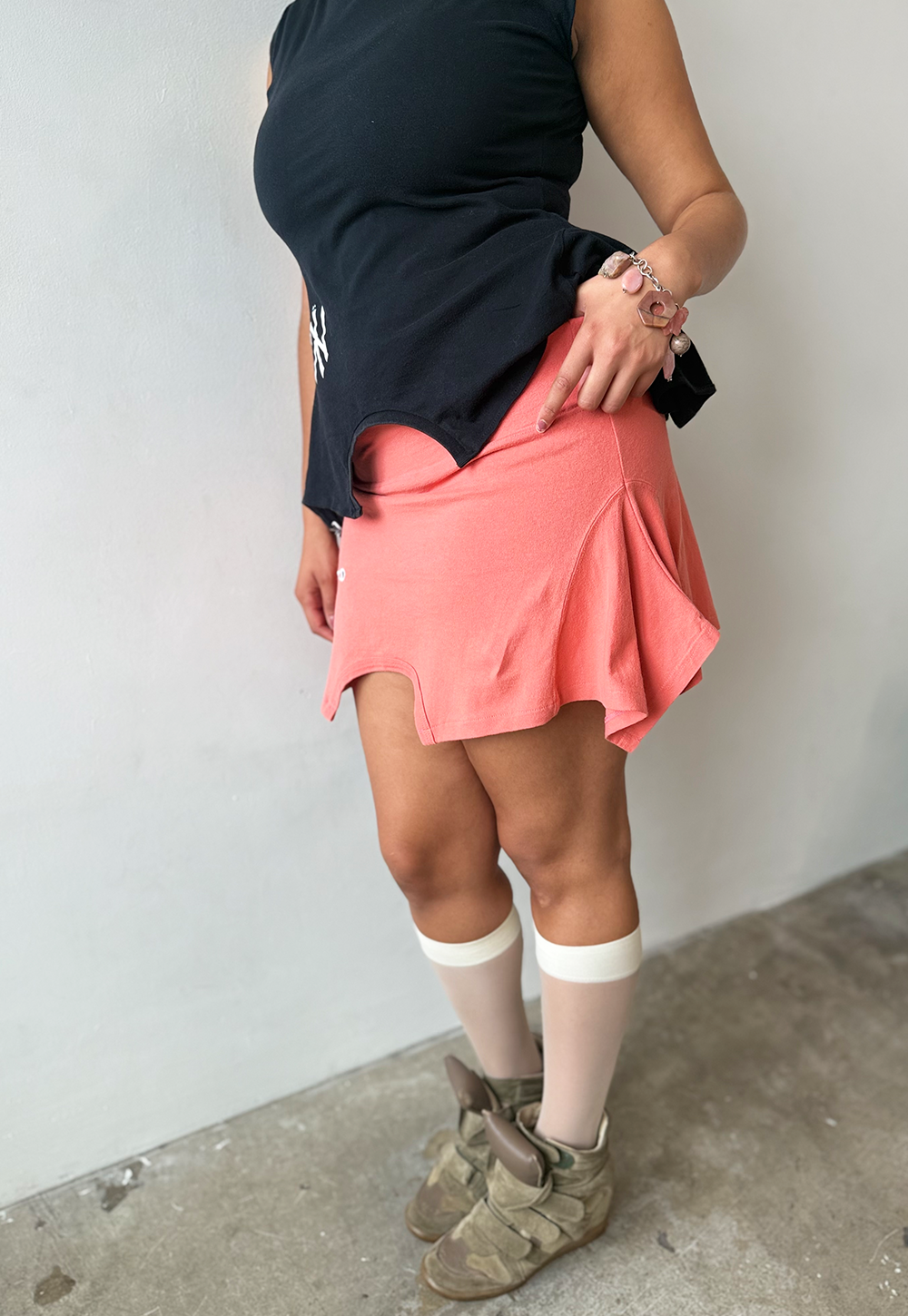 Coral pink Champion Mini T-skirt - Size L