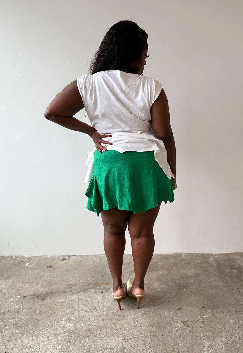 Green Mini T-skirt - Size XL