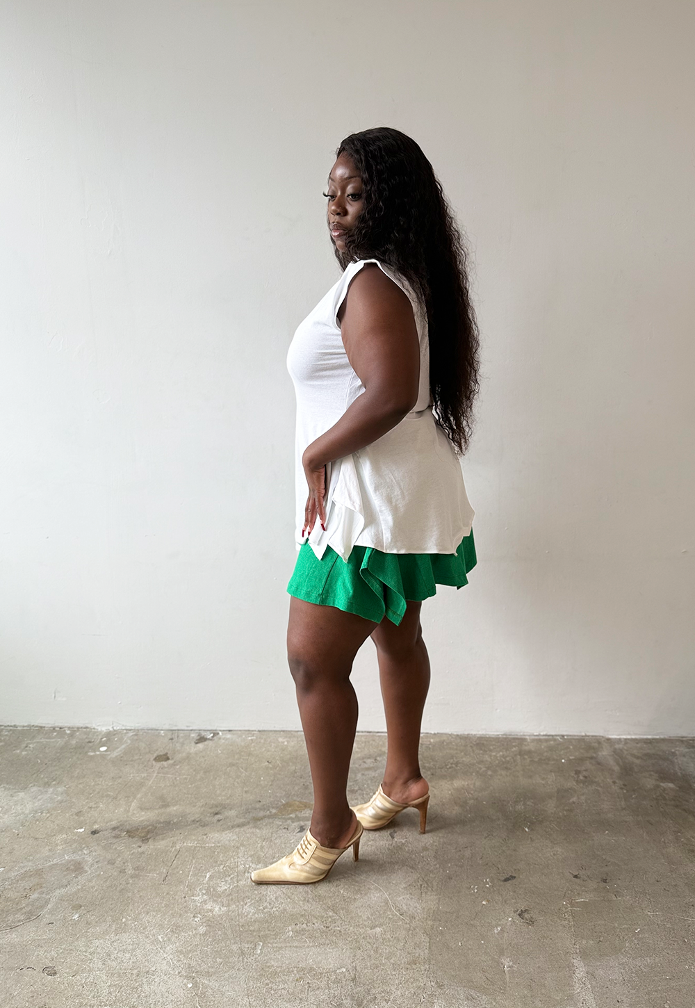 Green Mini T-skirt - Size XL