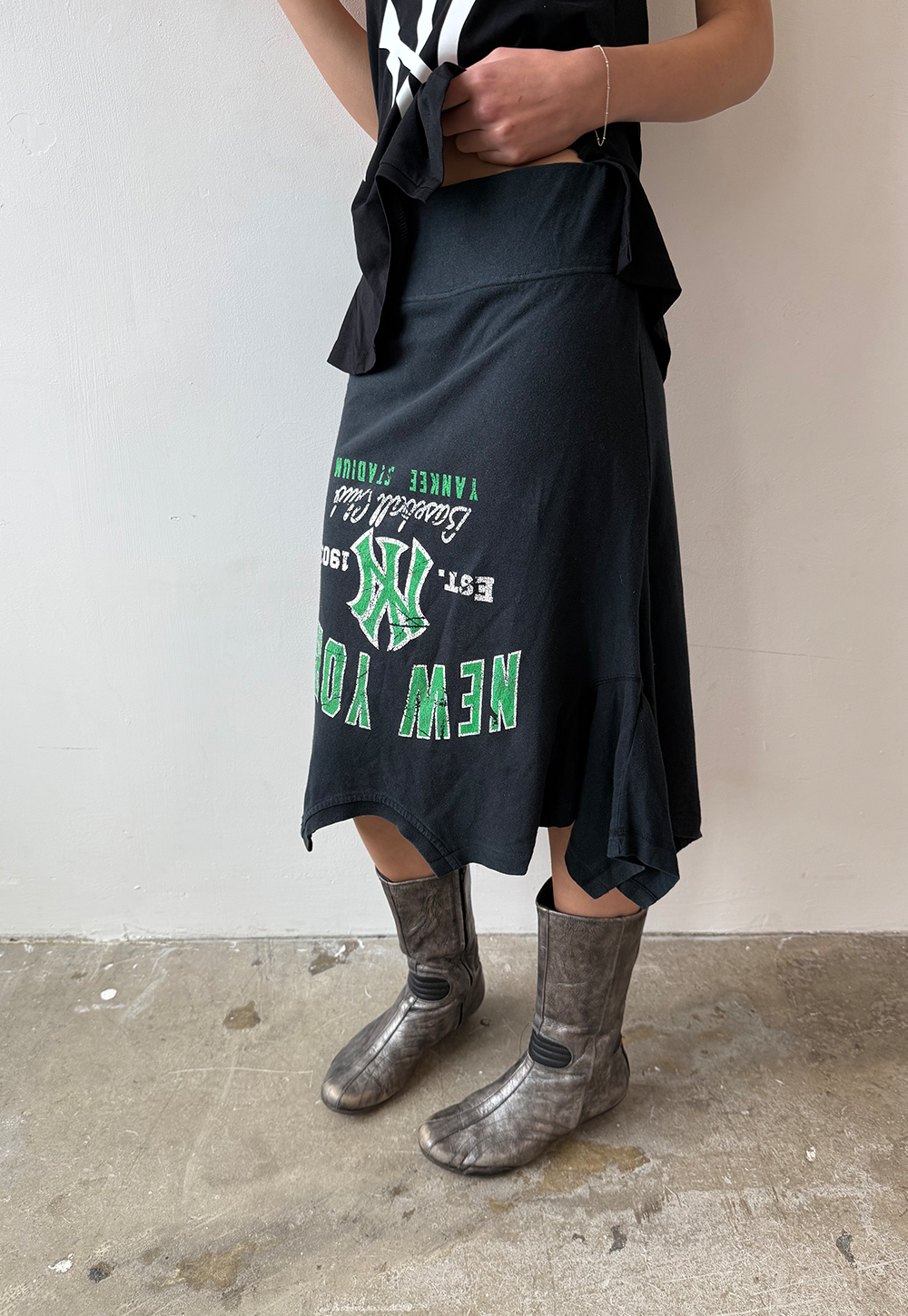 Green Text NY T-skirt - Size S