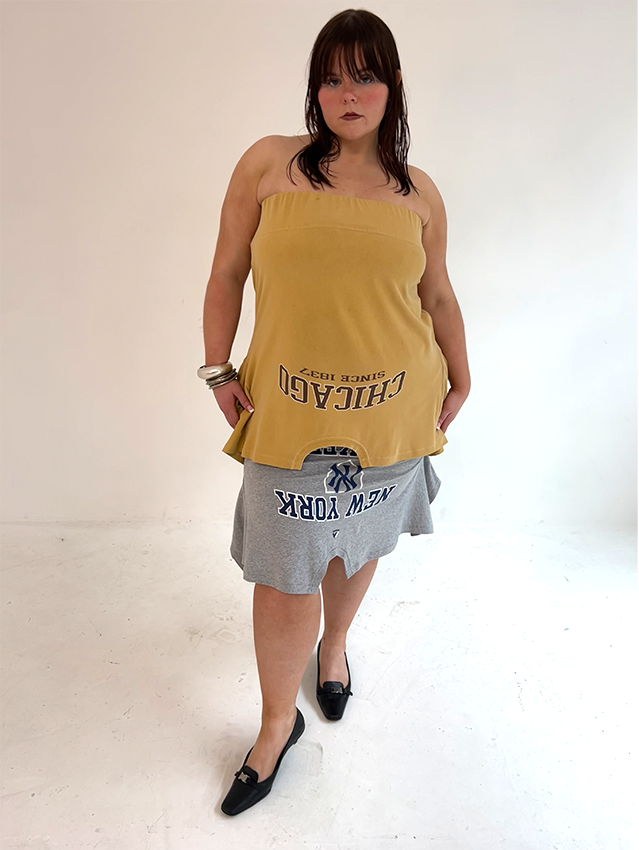 Grey/ Navy NY T-skirt - Size XL