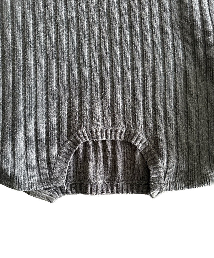 Grey Rib Knit Skirt - Size XL