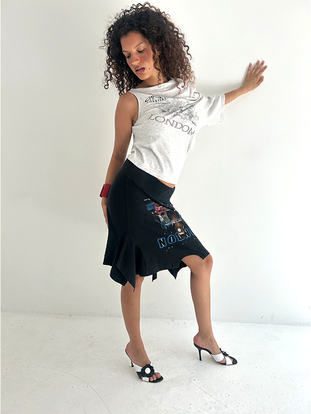 Black London Print T-Skirt - Size M