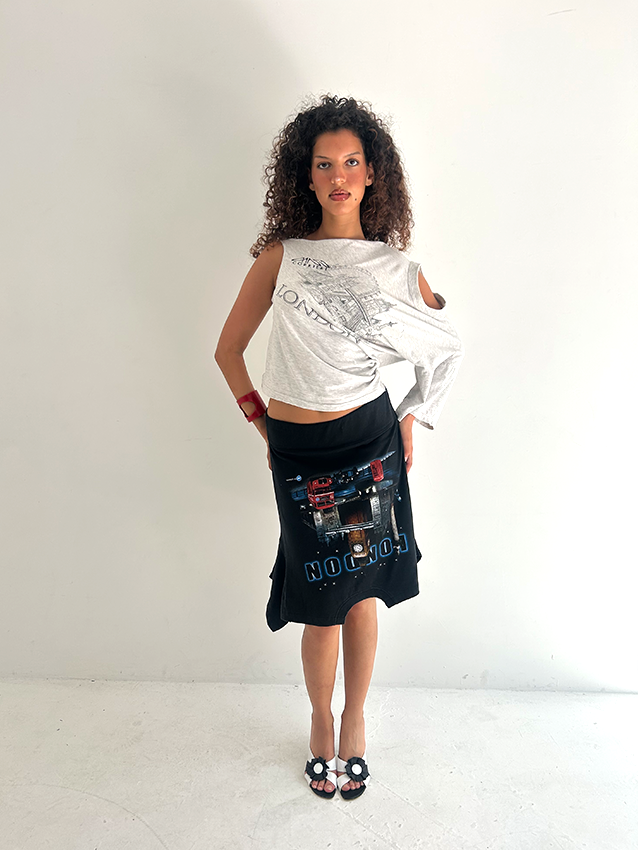 Black London Print T-Skirt - Size M