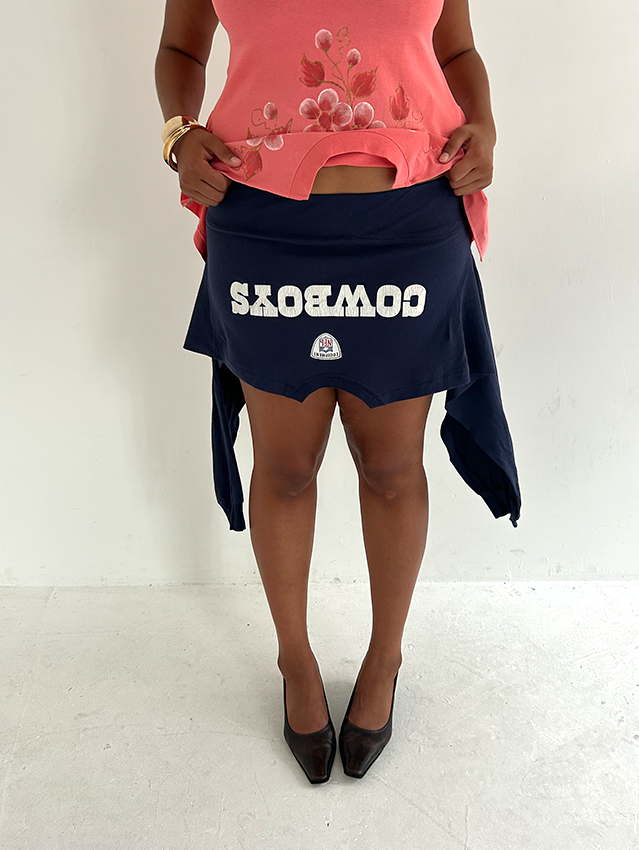 Navy Cowboys L/Sleeve Mini T-skirt - Size L