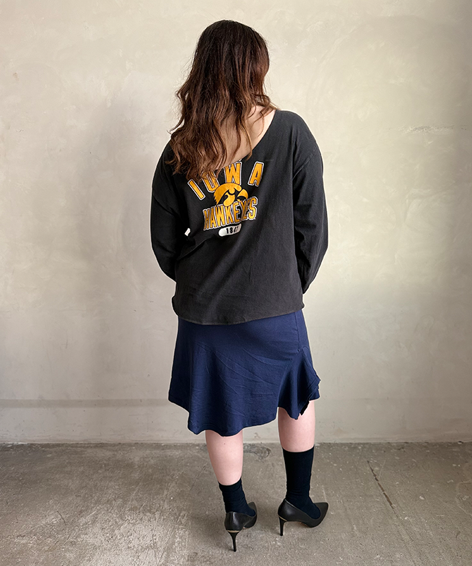 Navy/white NY T-skirt - Size L