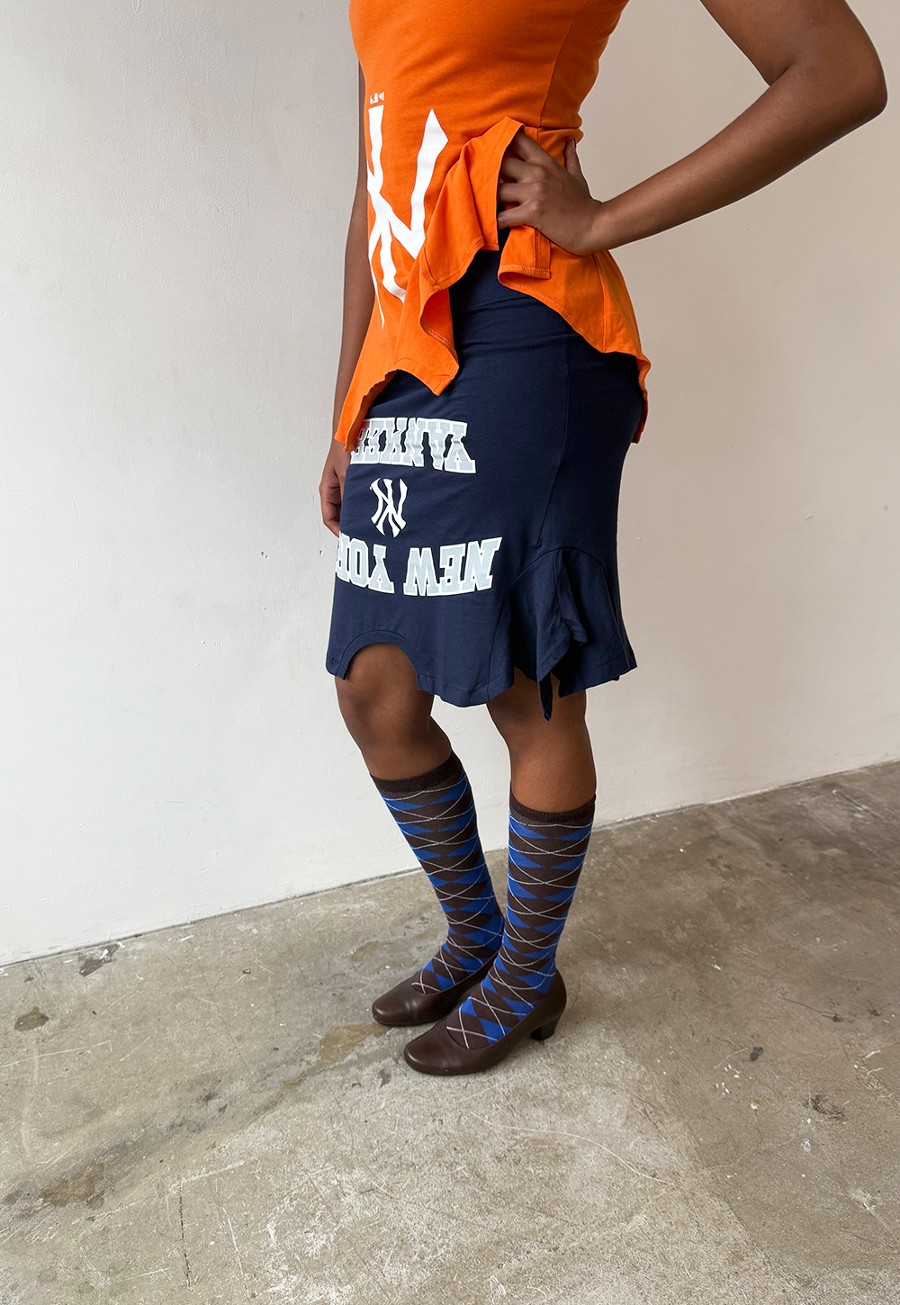 Navy Text NY T-skirt - Size S