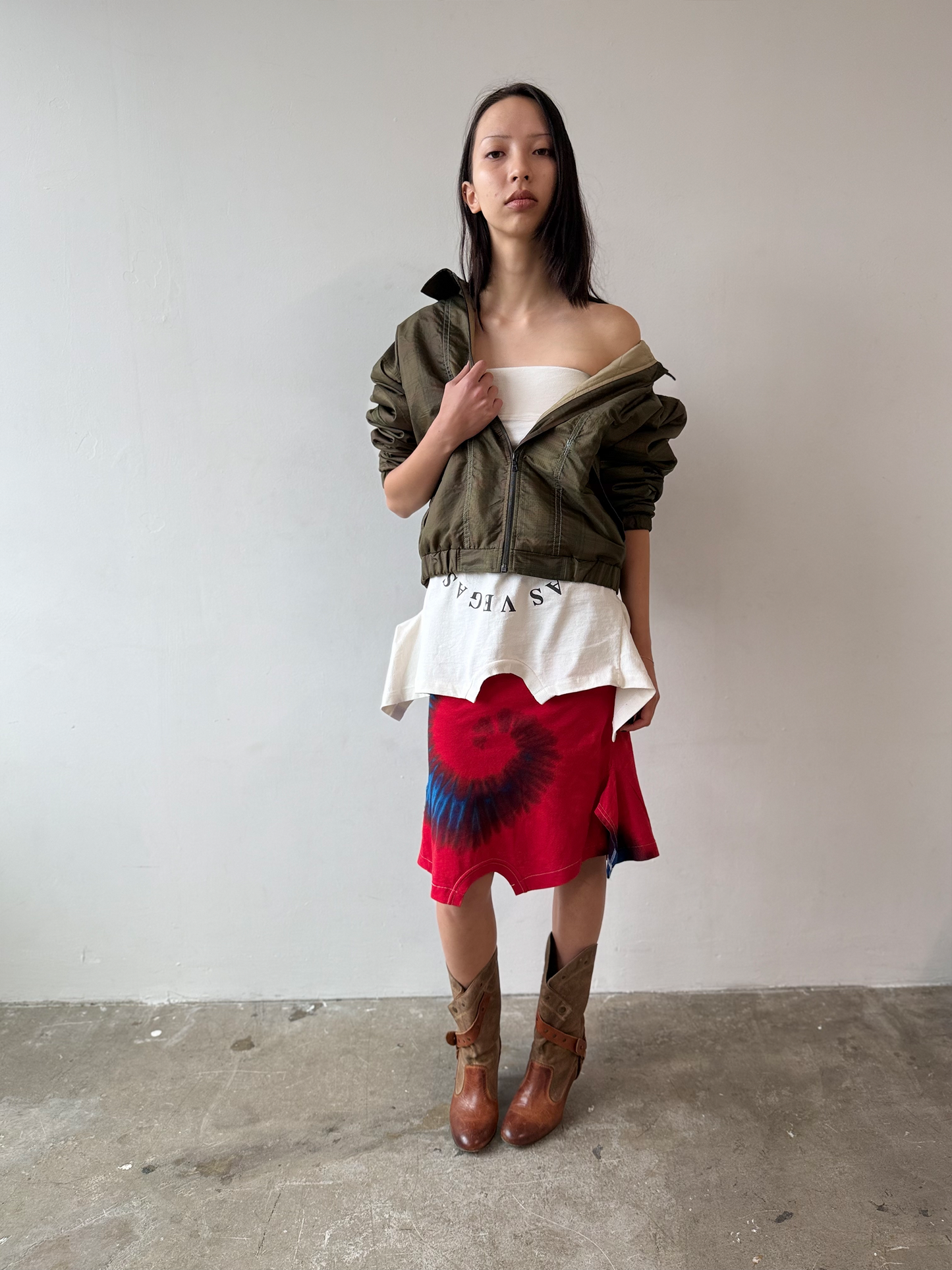 Red Tie-Dye Swirl T-skirt - Size XS