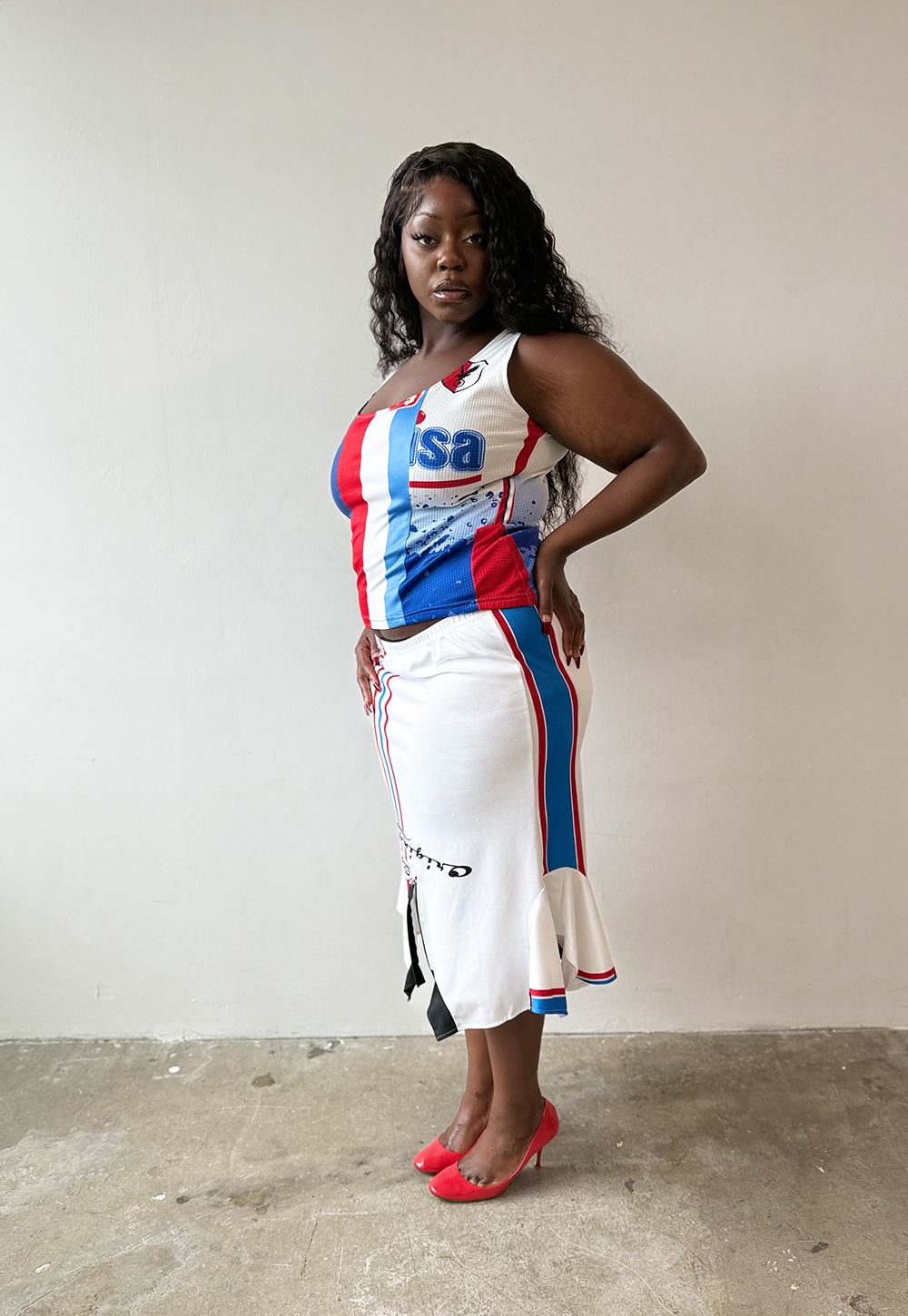 White/blue/red Racer Set - Size XL