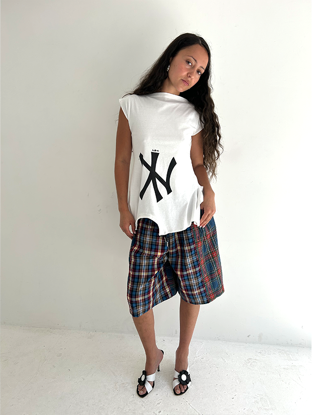 Blue RY Check Shorts - Size S