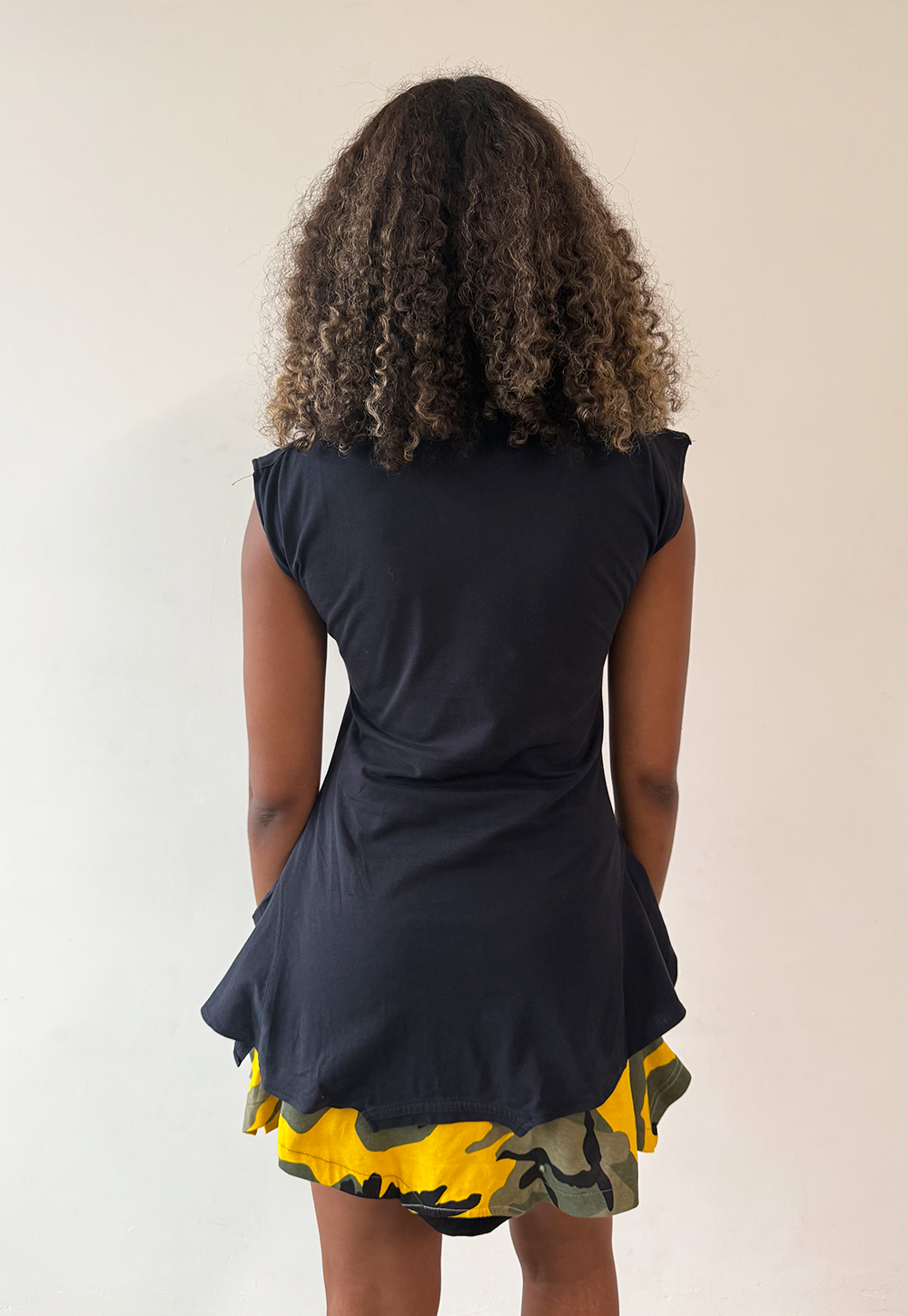 Yellow Camo Mini T-Skirt - Size S
