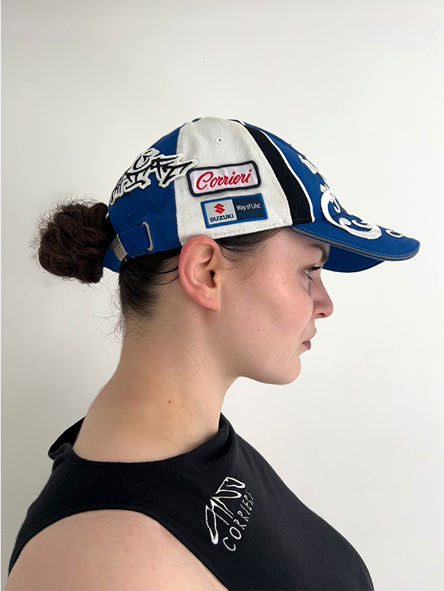 Blue bw Suzuki Racer Souvenir Cap