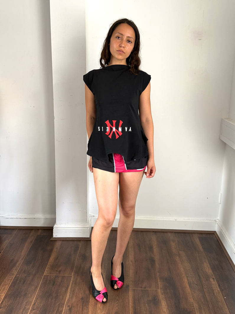 Black & Pink Racer Mini Skort - Size S