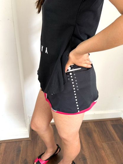 Black & Pink Racer Mini Skort - Size S