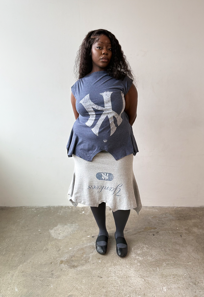 Grey Faded Yankees T-skirt - Size XL