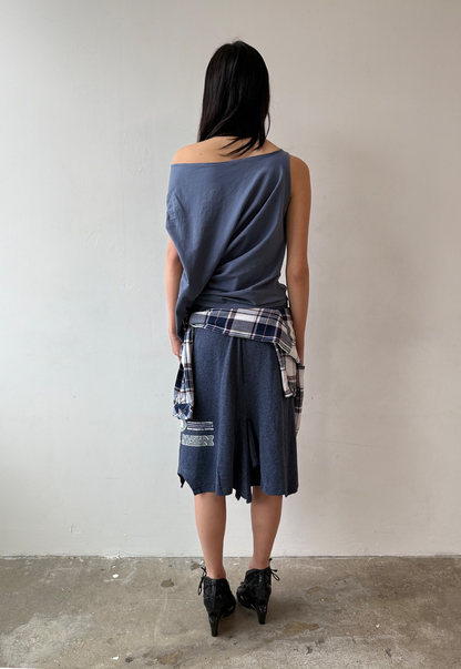 Blue/grey Shift Top - Size S