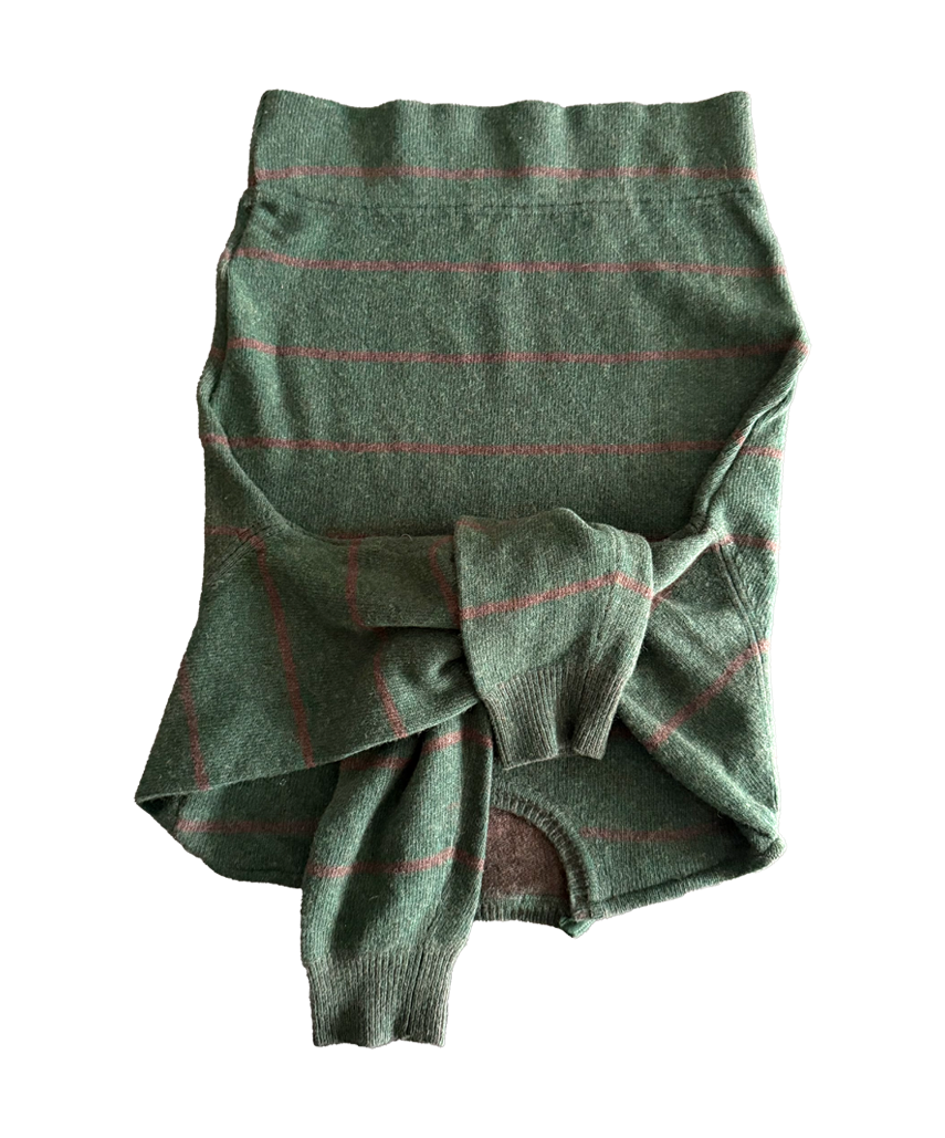 Dark Green/stripe Knit Skirt - Size S/M