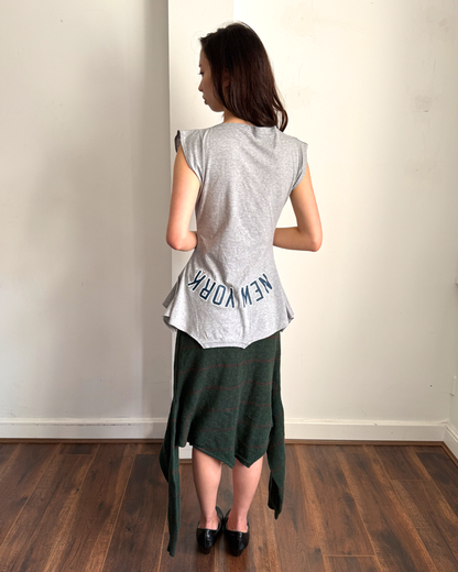 Dark Green/stripe Knit Skirt - Size S/M