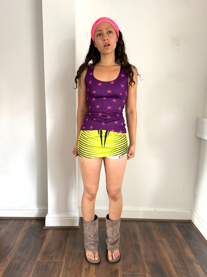 Green & Black Stripe Racer Mini Skort - Size S