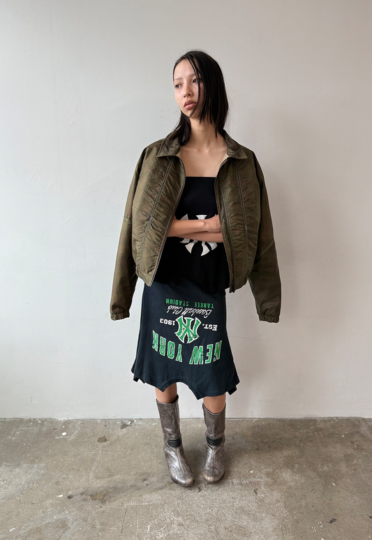 Green Text NY T-skirt - Size S