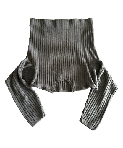 Grey Rib Knit Skirt - Size XL