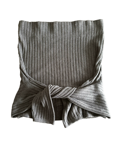Grey Rib Knit Skirt - Size XL