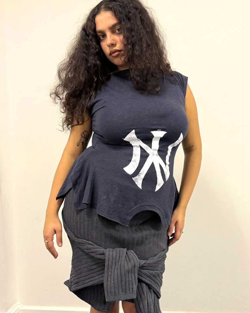Grey Rib Knit Skirt - Size XL