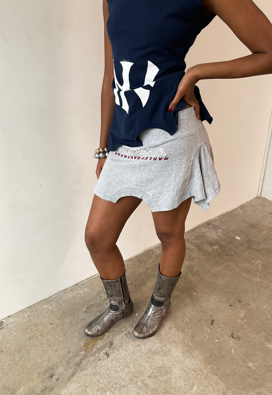 Grey/silver Harley Davidson Mini T-skirt - Size M