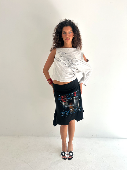 Black London Print T-Skirt - Size M