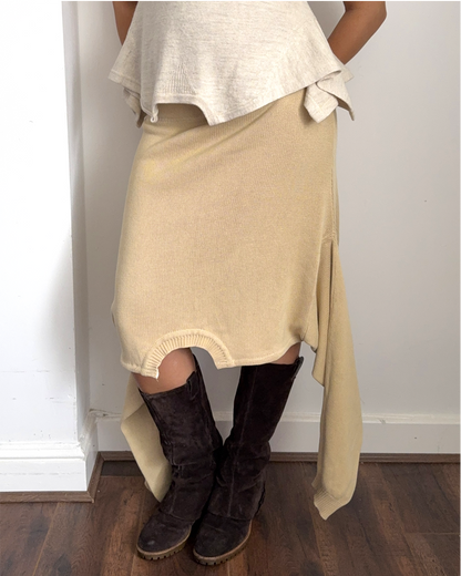 Light Yellow Knit Skirt - Size M