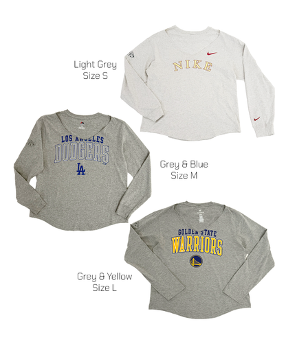 Printed Reverse Long Sleeve Tops