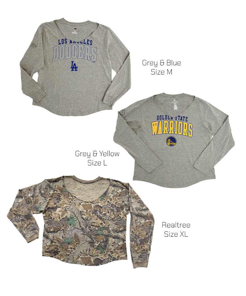 Printed Reverse Long Sleeve Tops