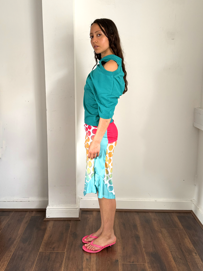 Aqua Dot Racer Skirt - Size S