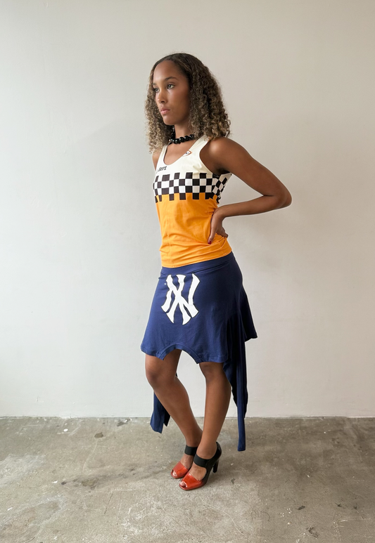 Navy NY L/Sleeve T-skirt - Size M