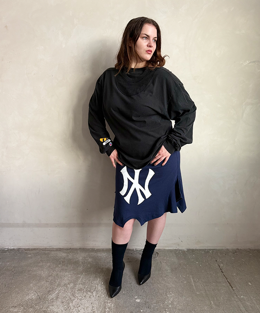 Navy/white NY T-skirt - Size L