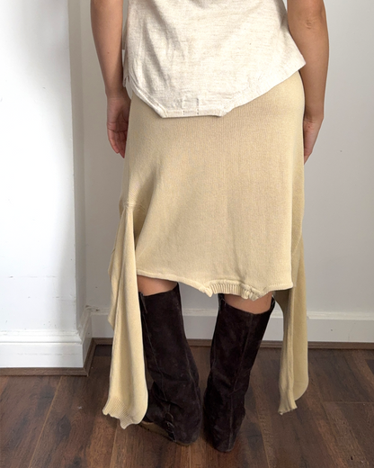 Light Yellow Knit Skirt - Size M
